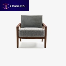 Contemporary armchair NOBL fabricleathersolid wood