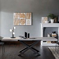 Contemporary table T63 MODUSmetalrectangularextending