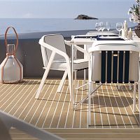 Contemporary chair RIBBONoutdoorindooracrylic fabric