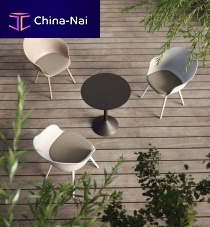 Contemporary chair BEETLEoutdoorplasticmetal base