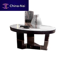 Contemporary pedestal table PENELOPE AT 1010/MAmarblewooden baseround