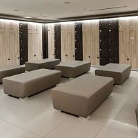 Contemporary bench LINGOTTOsynthetic leatherwithout backrestwithout armrests