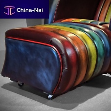 Contemporary ottoman AVIATORleathersquarehandmade