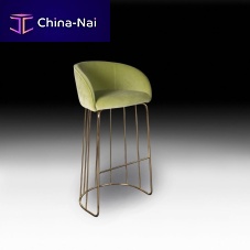 Contemporary bar stool LOUISEleatherfabricmetal base