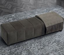 Contemporary upholstered bench CHARLIE fabricleathergray