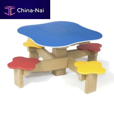 Contemporary picnic table BUTTERFLY stainless steelplasticwith attached chairs
