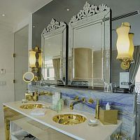 Mirror glass panel FLOTAL®for interiorgrayblue