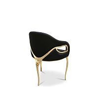 Traditional dining chair CHANDRAindoorvelvetpolished brass base