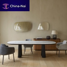 Contemporary table HASHIRA woodenwoodmarble