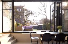 Folding door interiorsteelglazed