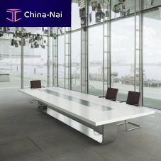 Contemporary conference table S 8000beechstainless steelsteel base