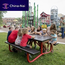 Traditional picnic table TenderTuff - Design 6718steelpowder-coated steel baserectangular