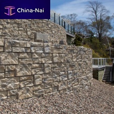 Reinforced concrete retaining wall K-BLOCKmodularprefabfor bridge construction