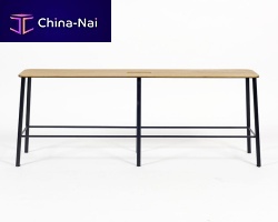 Contemporary bench ADAMwoodensteelleather
