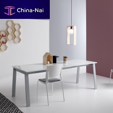 Contemporary table DELTAmetalmetal baserectangular