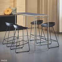 Contemporary high bar table KATI-T2melaminelinoleumstainless steel base