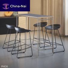 Contemporary high bar table KATI-T2melaminelinoleumstainless steel base