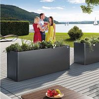 Galvanised steel planter BelvedererectangularsquareL-shaped
