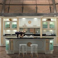Traditional kitchen FIRENZEwoodenislandwith handle