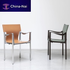 Contemporary chair Veniceindoorleatherpainted aluminum base