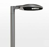 Urban lamp post COMPASScontemporarystainless steelwith tempered glass diffuser