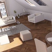 Solid parquet floor KELUDteakchevronoiled