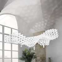 Original design chandelier NUVEM steelOpalflex®Lentiflex®