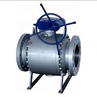 Floating ball valve with handwheeldouble block-and-bleedflange