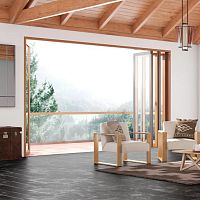 Folding patio door 105oakaluminumdouble-glazed