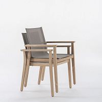 Contemporary dining chair LUGANO indoorfabricteak base