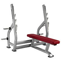 Flat weight training bench L815BBwith barbell rack