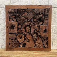 Teak decorative panel GIORGIOwall-mountedvarnishedsustainable