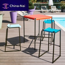 Contemporary high bar table Pleatsthermo-lacquered steelpowder-coated steel baserectangular