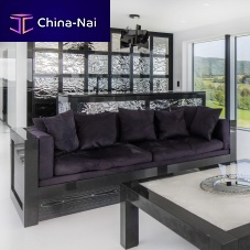 Contemporary sofa fabricleatherstainless steel