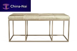 Traditional upholstered bench BONNIEwrought ironbeige