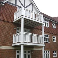 Balcony with bars wooden