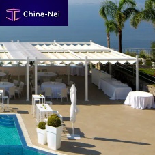 PVC gazebo MASSA LUBRENSE - ITALYfabric roofwooden framecommercial