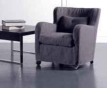 Contemporary armchair MICROMILLAfabricon casters