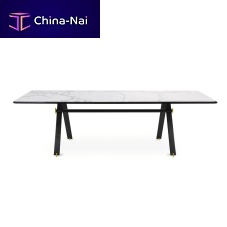 Contemporary table MAATanodized aluminummarblerectangular