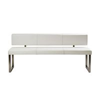 Contemporary upholstered bench SD POLSTER 06leatherstainless steelwith backrest