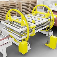 Slab cutting machine linearwith conveyor