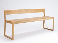Contemporary bench PORTSMOUTH oakwith backrestby Edward Barber & Jay Osgerby