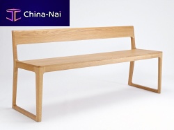 Contemporary bench PORTSMOUTH oakwith backrestby Edward Barber & Jay Osgerby