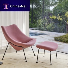 Contemporary footrest Oyster lacquered steelpolyurethane foamby Pierre Paulin