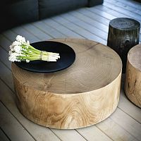 Contemporary coffee table ECO solid woodcedarsolid wood base