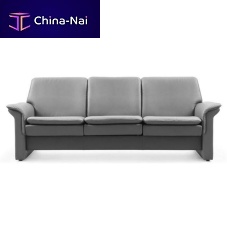 Contemporary sofa SAGAfabricleathergray