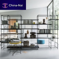 Free-standing bookcase PLAINmodularcontemporarylacquered metal