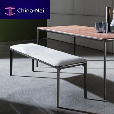 Contemporary bench SLIM PANCAwoodenfabricleather
