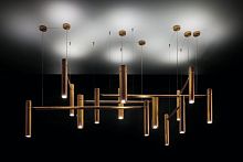 Pendant lamp TUBULARbrasscontemporarycorded