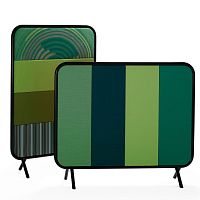 Mobile acoustic panel QUIET RIOT fabricrectangularfor office